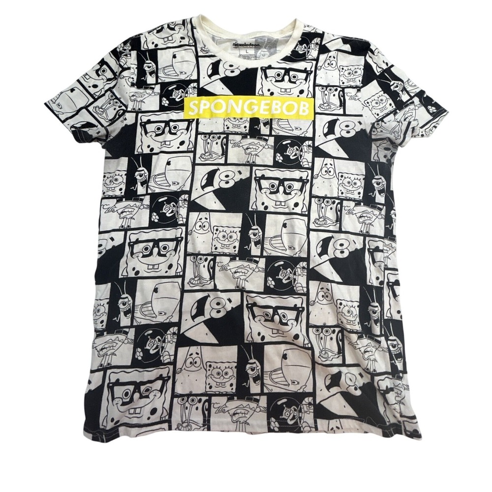 Nickelodeon Spongebob t-shirt Women's size Large‎ black/white